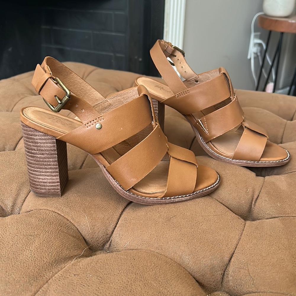 Leather strappy heels